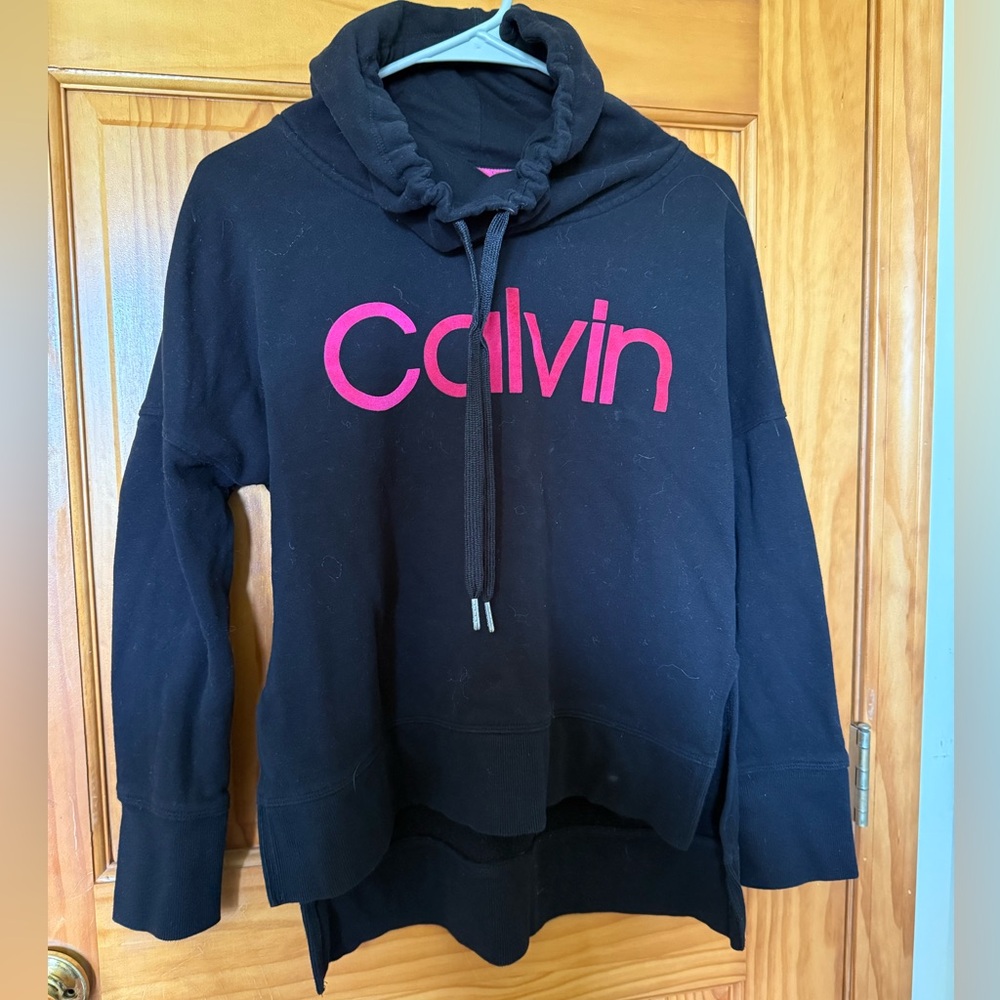 Black Hoodie with Pink Logo